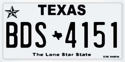 TX license plate BDS4151