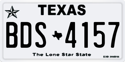 TX license plate BDS4157