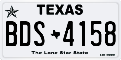 TX license plate BDS4158