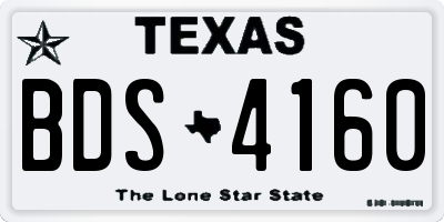 TX license plate BDS4160
