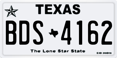 TX license plate BDS4162