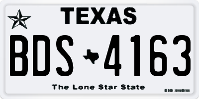 TX license plate BDS4163