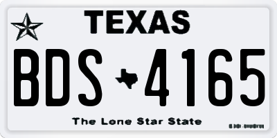 TX license plate BDS4165