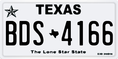 TX license plate BDS4166