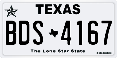 TX license plate BDS4167