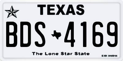 TX license plate BDS4169