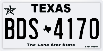 TX license plate BDS4170