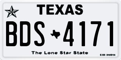 TX license plate BDS4171