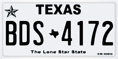 TX license plate BDS4172