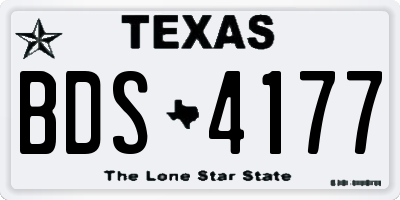 TX license plate BDS4177