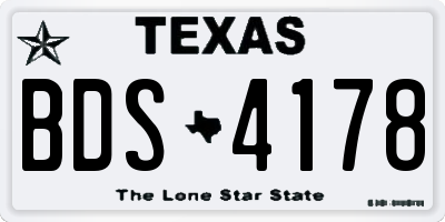 TX license plate BDS4178