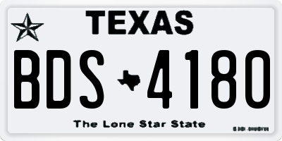TX license plate BDS4180