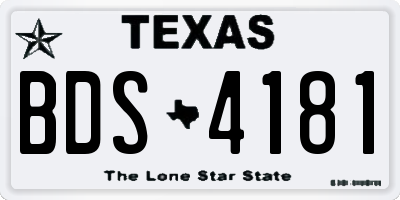 TX license plate BDS4181