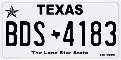 TX license plate BDS4183
