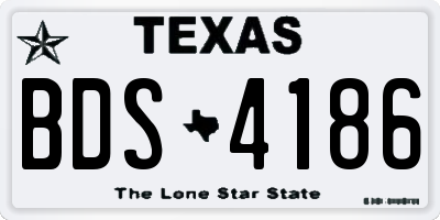 TX license plate BDS4186