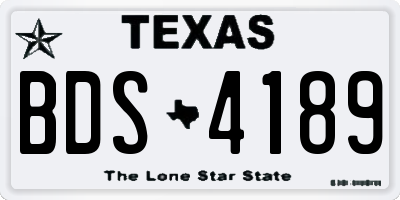 TX license plate BDS4189