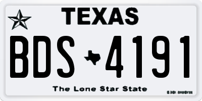 TX license plate BDS4191