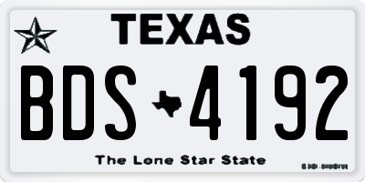 TX license plate BDS4192