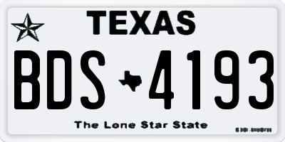 TX license plate BDS4193
