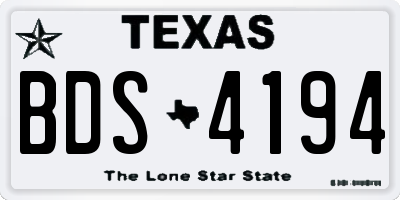 TX license plate BDS4194