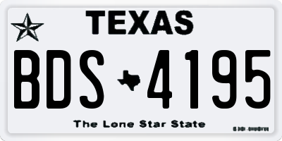 TX license plate BDS4195