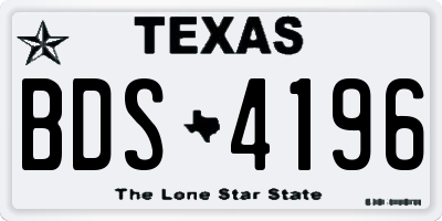 TX license plate BDS4196