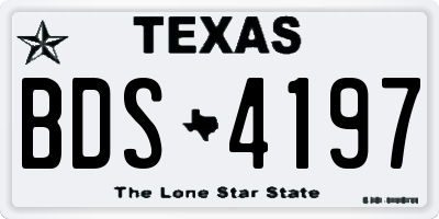 TX license plate BDS4197