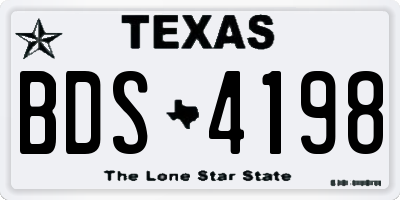 TX license plate BDS4198