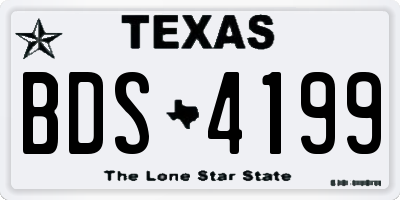 TX license plate BDS4199