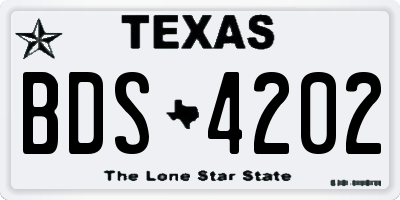 TX license plate BDS4202