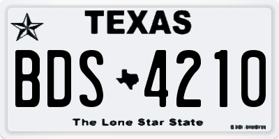TX license plate BDS4210