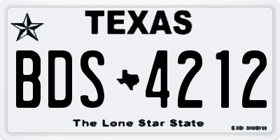 TX license plate BDS4212