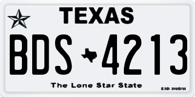 TX license plate BDS4213