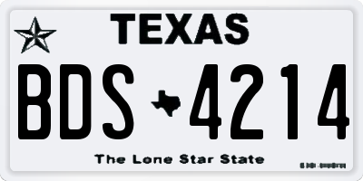 TX license plate BDS4214
