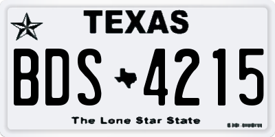 TX license plate BDS4215