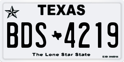 TX license plate BDS4219