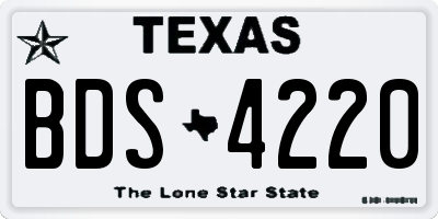 TX license plate BDS4220