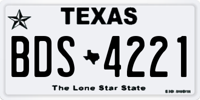 TX license plate BDS4221