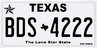TX license plate BDS4222