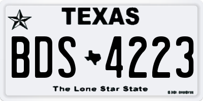 TX license plate BDS4223