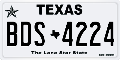 TX license plate BDS4224
