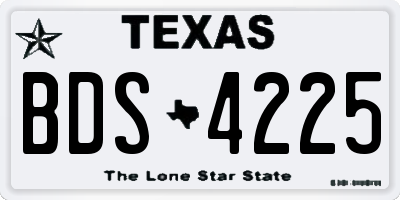 TX license plate BDS4225