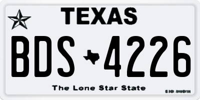 TX license plate BDS4226