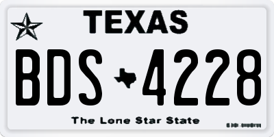TX license plate BDS4228