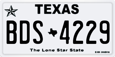 TX license plate BDS4229