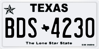 TX license plate BDS4230