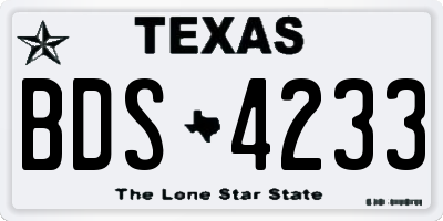 TX license plate BDS4233
