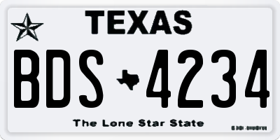 TX license plate BDS4234