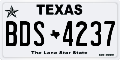TX license plate BDS4237