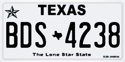 TX license plate BDS4238